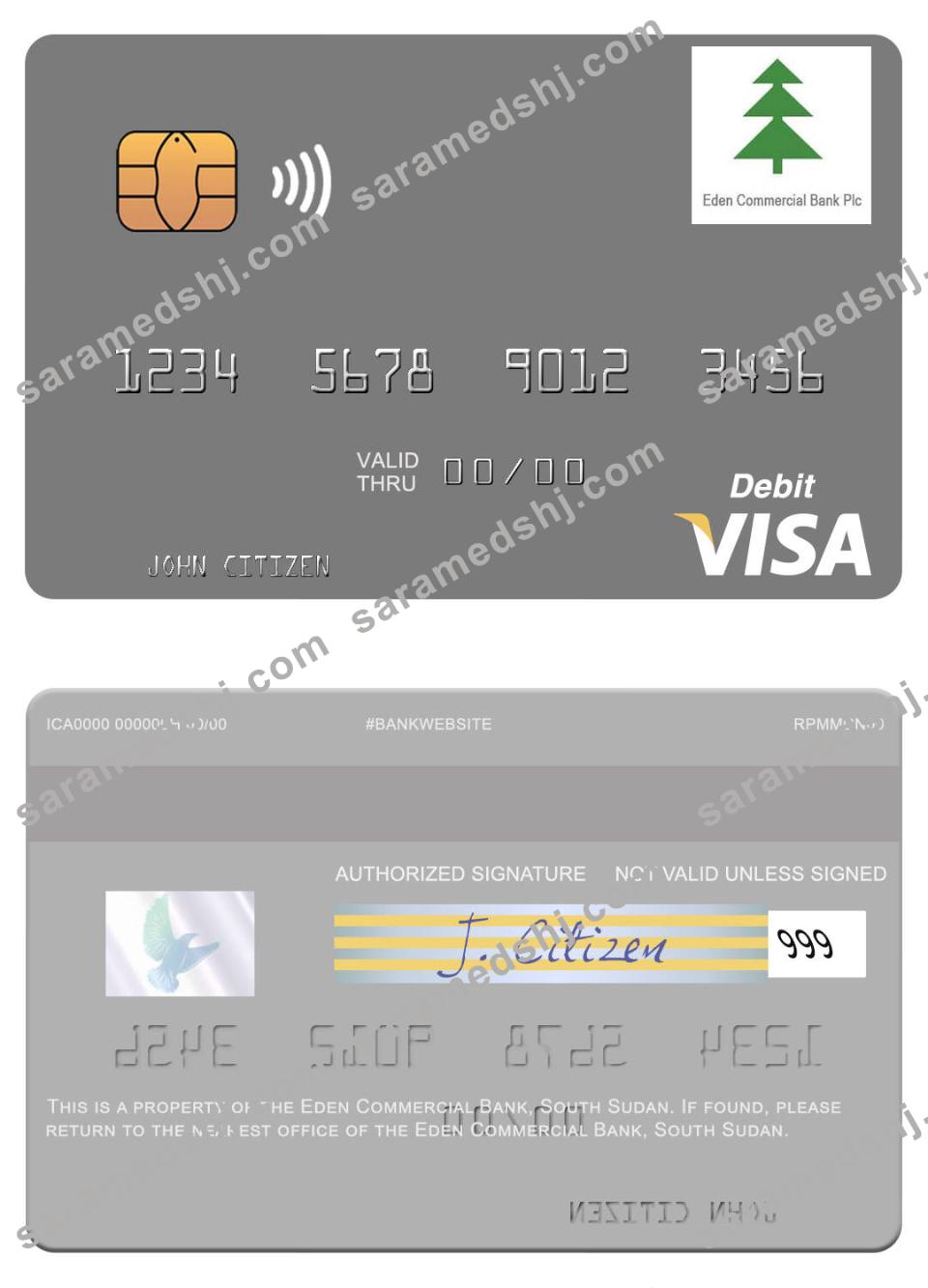 South Sudan Eden Commercial Bank visa debit card